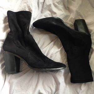 Black suede Ankle length boots. Size 9.5